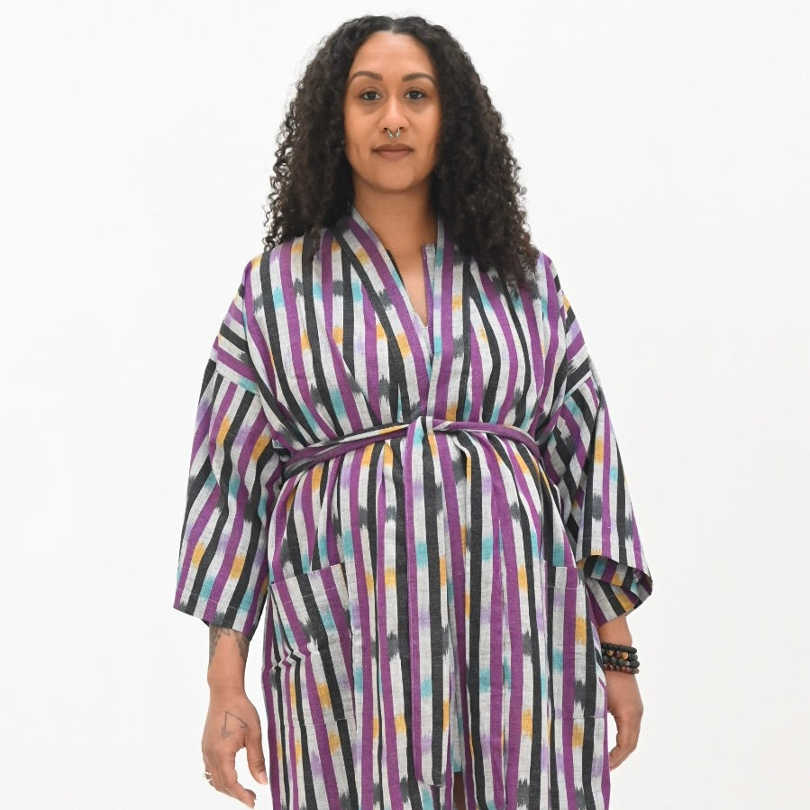 Robe - Purple Ikat