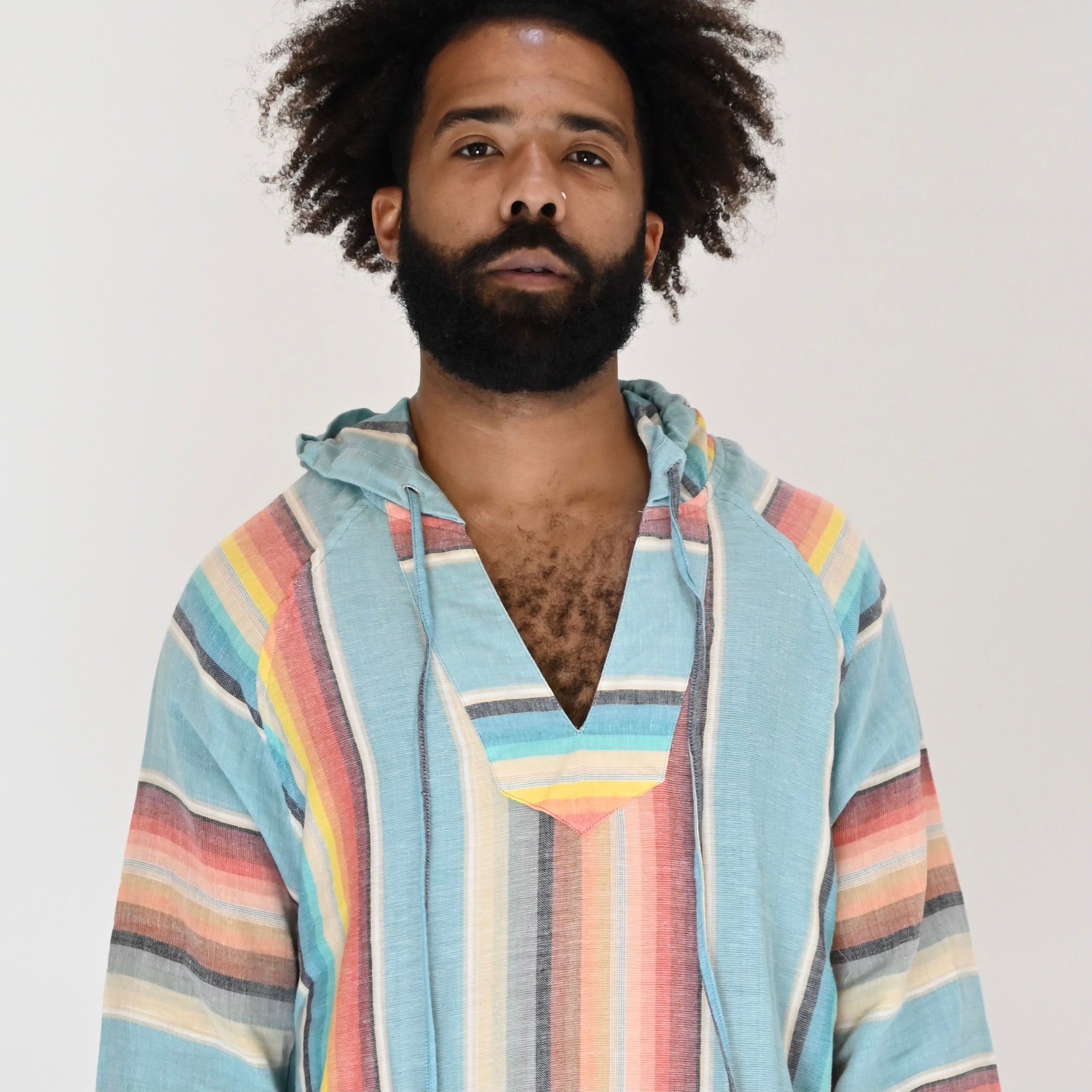 Baja Hoodie Kaftan - Sky Blue