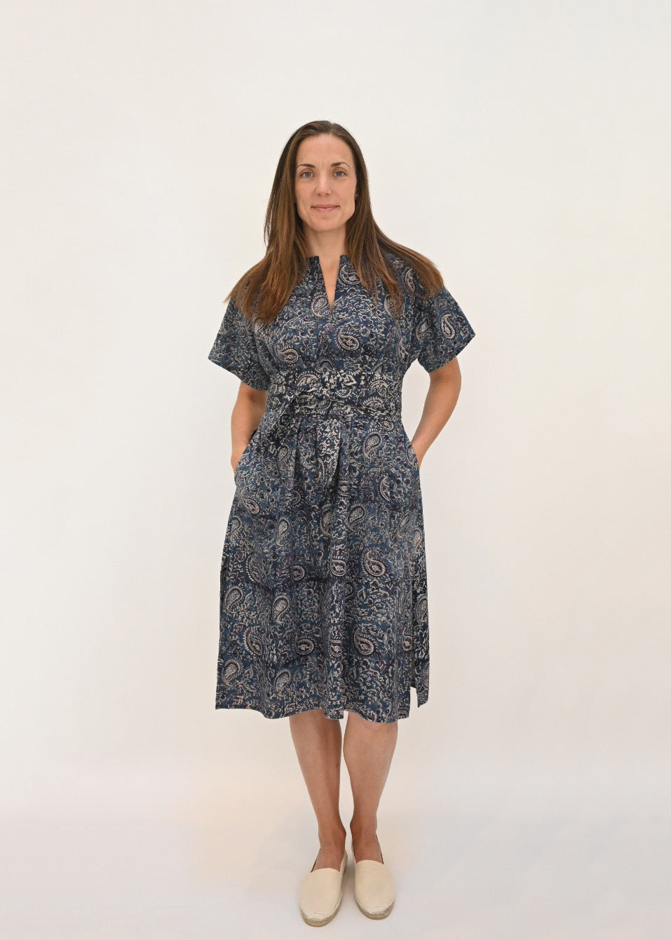 Long Baja Kaftan - Indigo Blockprint