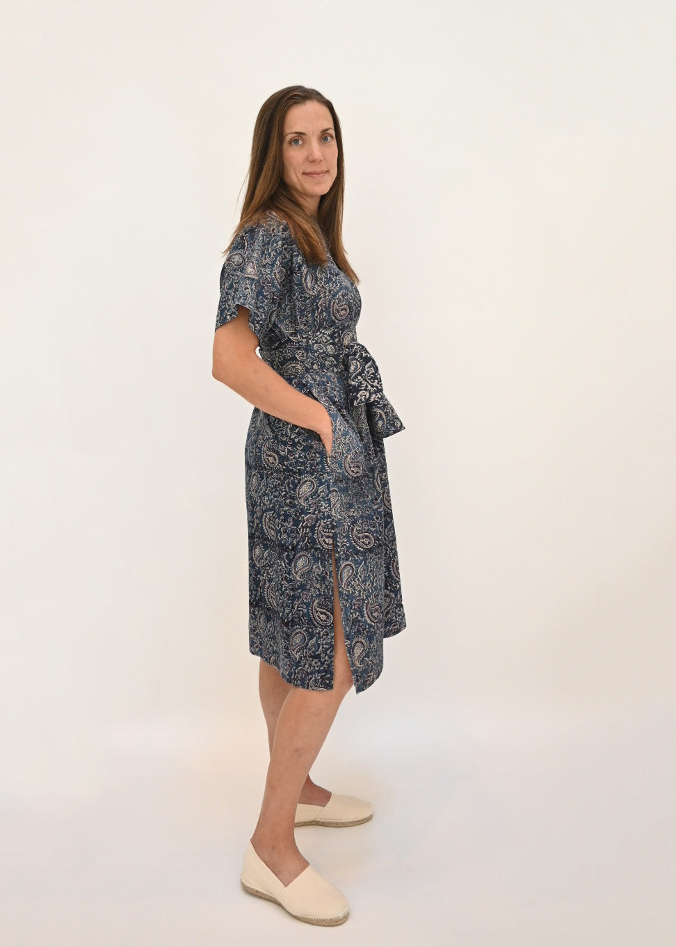 Long Baja Kaftan - Indigo Blockprint