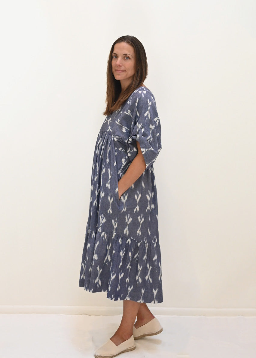 Hippie Dress - Ikat Chambray