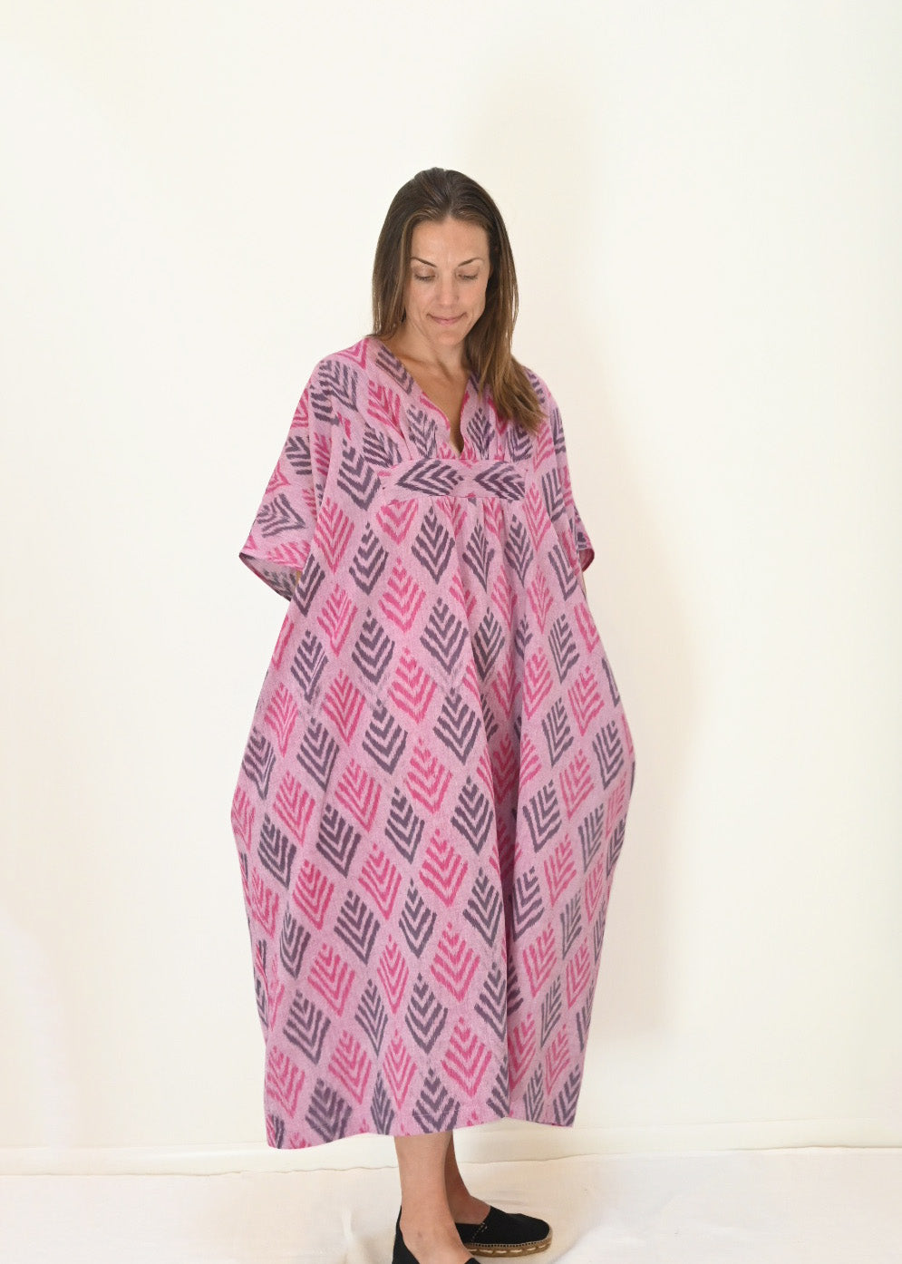 Ruched Kaftan - Ikat Arrows