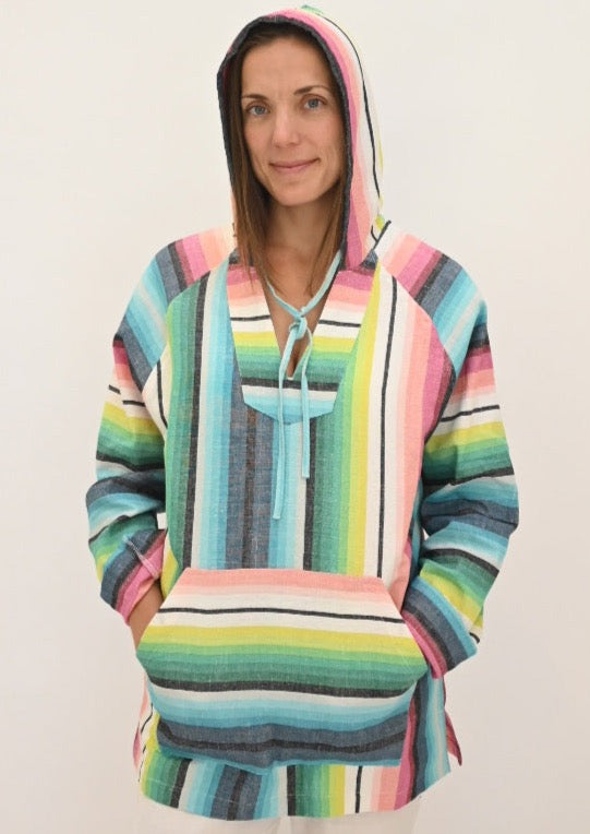 Baja Hoodie - Linen Serape